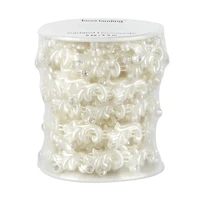 11mm x 19mm White Plastic & Glass Pearl Flower Bead Garland, 5yd. by Bead Landing™