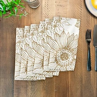 Large Sunflower Head Cotton Twill Napkin