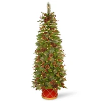 6ft. Pre-Lit Colonial Artificial Christmas Half Tree, Clear Lights