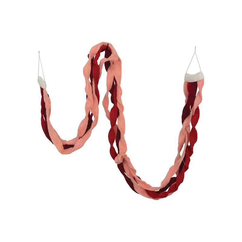 Hello Honey® 76" Pink & Red Wool Felt Ribbon Garland