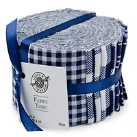 Blue Printed Fabric Strips by Loops & Threads®