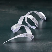 3/8" x 7yd. White & Silver Foil Stars Satin Ribbon by Celebrate It® Classic