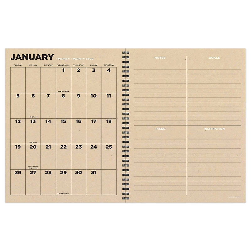 TF Publishing 2025 Large Forest Mist Weekly Monthly Spiral Planner