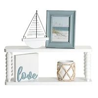 American Art Decor Galleon Wall Shelf, White - 22" x 9"