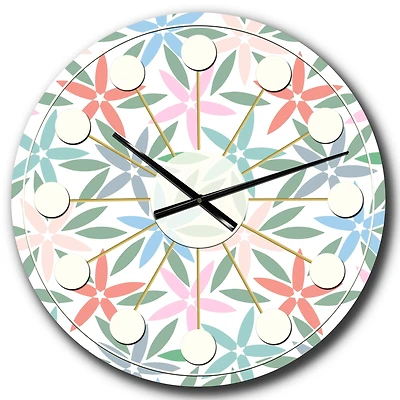 Designart 'Retro Abstract Flower Design Iii Mid-Century Modern Wall Clock