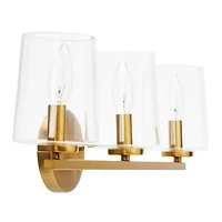 Hello Honey® Robert Stevenson Lighting Berkley Metal & Glass 3-Light Vanity Light