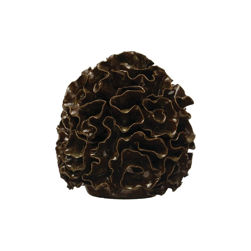 Hello Honey® 5.5" Decorative Stoneware Anemone Sphere with Black Reactive Glaze