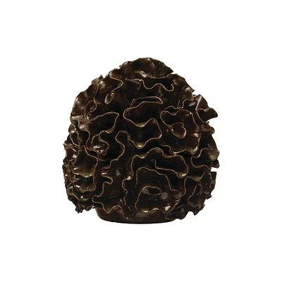 Hello Honey® 5.5" Decorative Stoneware Anemone Sphere with Black Reactive Glaze