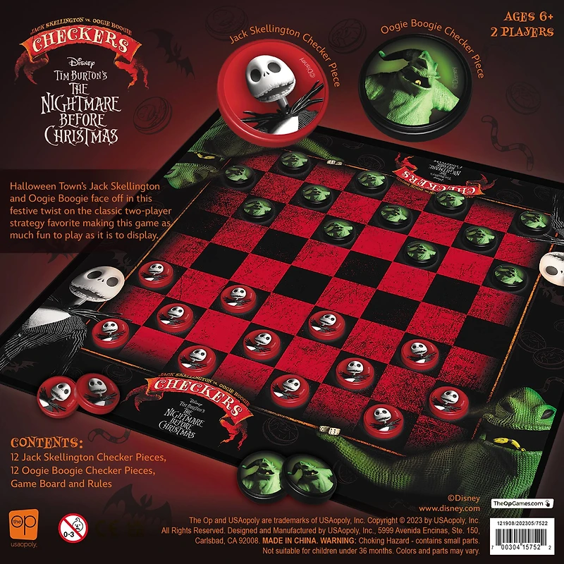USAopoly™ Disney® Tim Burton The Nightmare Before Christmas Checkers