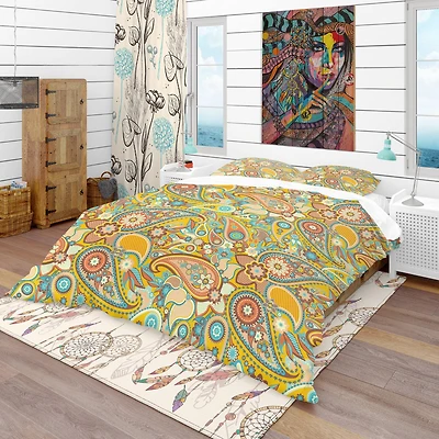 Designart 'Pattern Paisley' Vintage Bedding Set