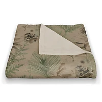 Pinecones & Greenery on Brown Coral Fleece Blanket