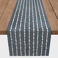 Stripes on Blue Outdoor Table Runner