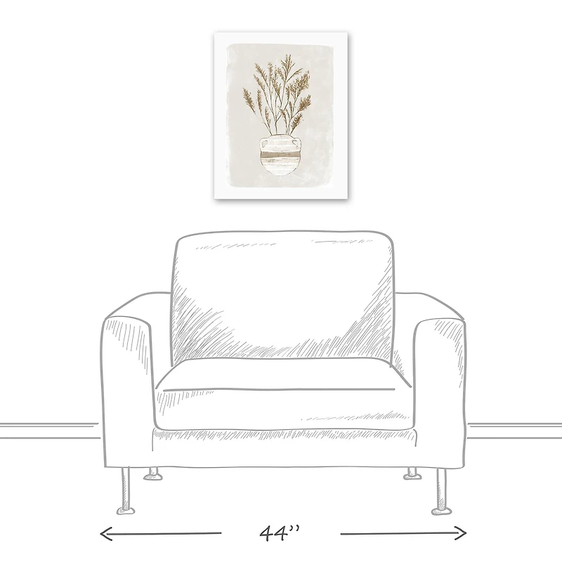 Pampas Leaves Jug Striped 16" x 20" Canvas Wall Art