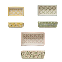 Hello Honey® Hand-Stamped Pattern Stoneware Ramekin Dish Set