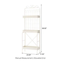 Glitzhome® 68" 3-Tier White Metal Shelf Planter Stand