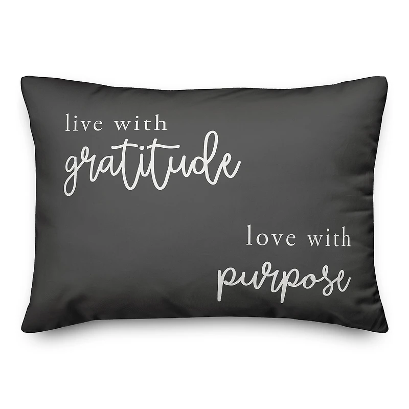 Live WIth Gratitude Love With Purpose 20" x 14" Throw Pillow