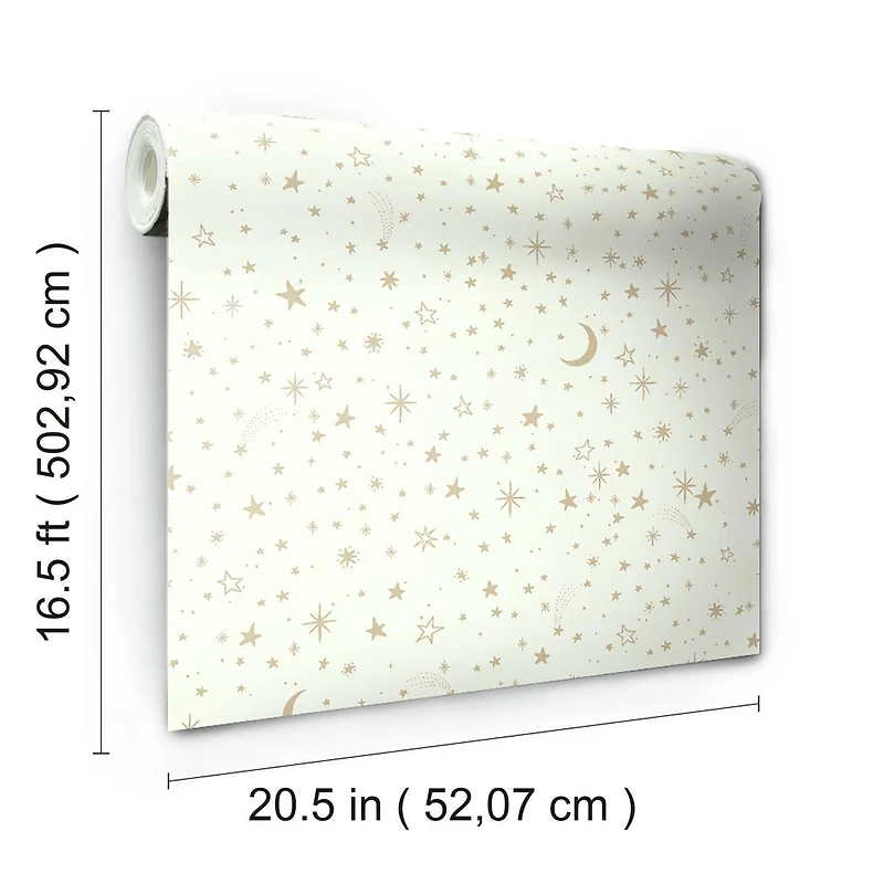 RoomMates Gold Twinkle Little Star Peel & Stick Wallpaper