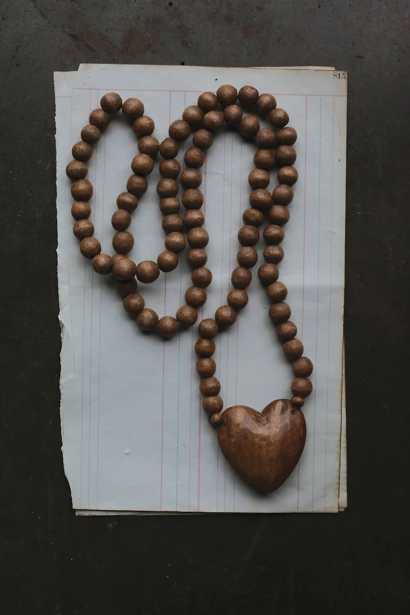 Hello Honey® Hand Carved Wood Beads with Heart