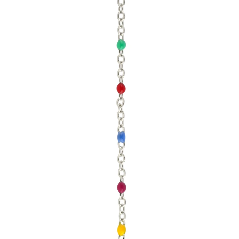 18" Rhodium Enamel Cable Chain by Bead Landing™