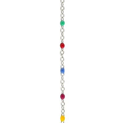 18" Rhodium Enamel Cable Chain by Bead Landing™