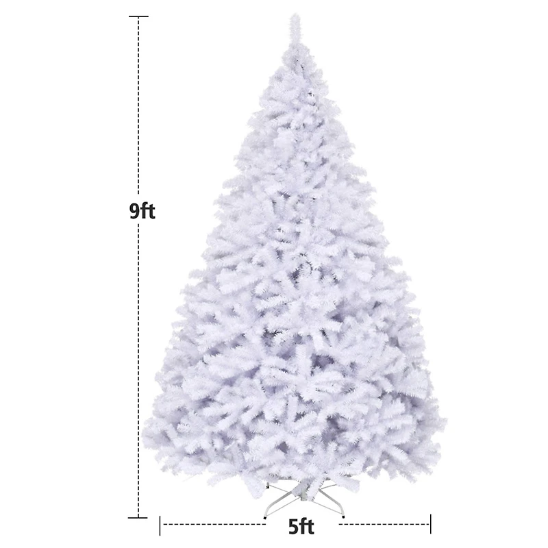 Costway 9ft. Unlit White Pine Artificial Christmas Tree