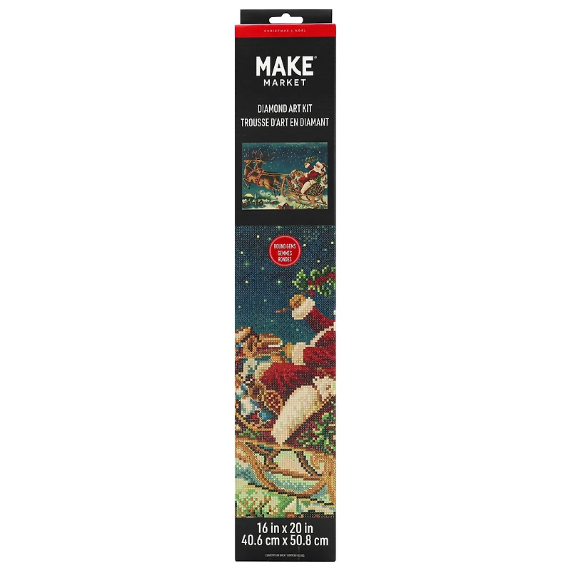16" x 20" Santa Sleigh Diamond Art Kit by Make Market®