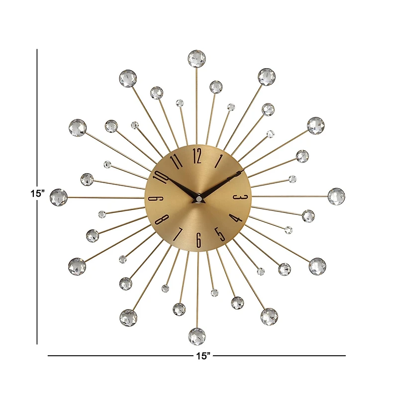 Gold Glam Metal Wall Clock