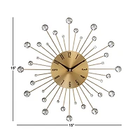 Gold Glam Metal Wall Clock