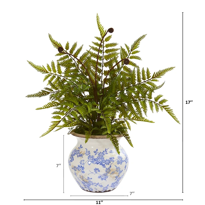 17" Fern in Decorative Vase