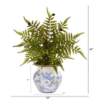 17" Fern in Decorative Vase
