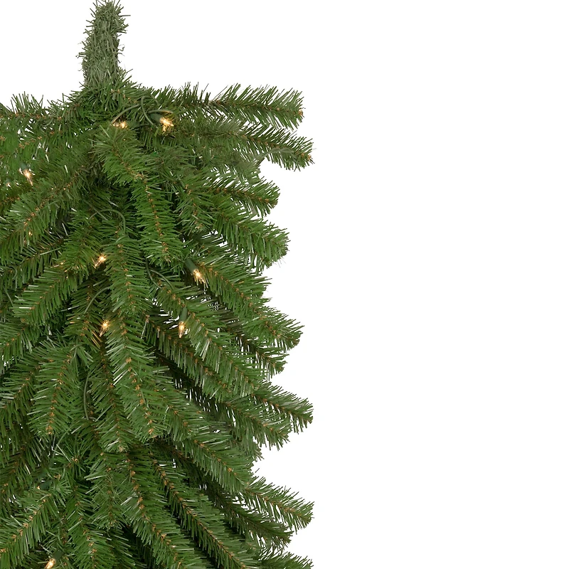 54" Christmas Artificial Dorchester Pine with Clear Mini Lights Teardrop Swag