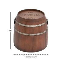 Brown Iron Farmhouse Accent Table, 19" x 20" x 20"