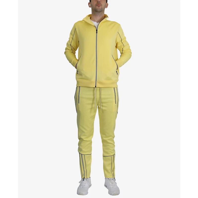 Men's Performance Reflective Track Jacket & Jogger 2-Piece Set