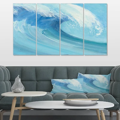 Designart - Ocean Wave Handpainted with White Foam