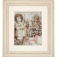 Luca-S White Santa With Christmas Tree Counted Cross-Stitch Kit