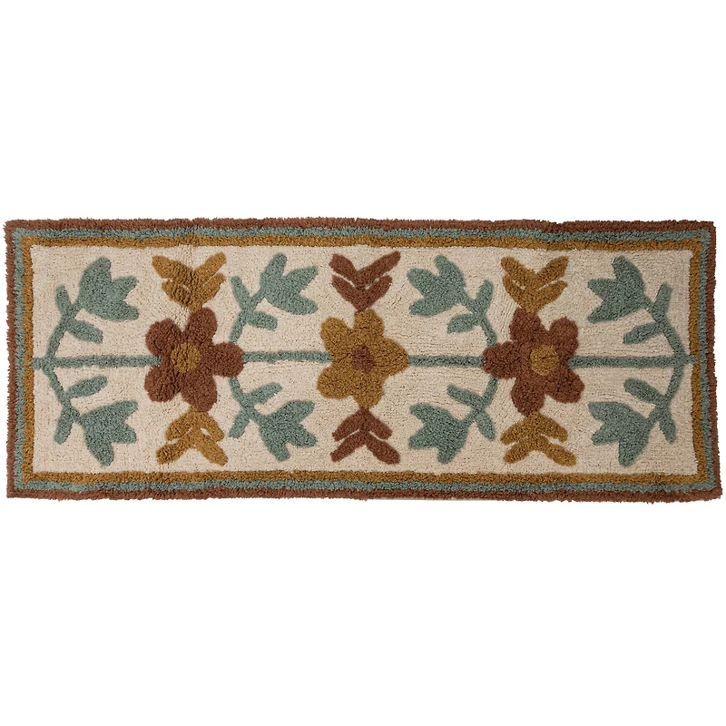 Hello Honey® 5ft. Cotton Tufted Floor Runner with Flowers