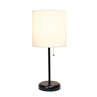 LimeLights White Shade Stick Lamps with USB Charging Port