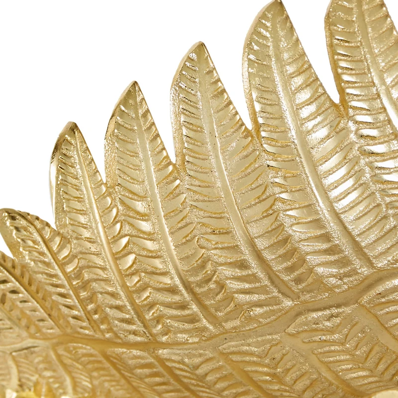 Gold Aluminum Contemporary Tray Set