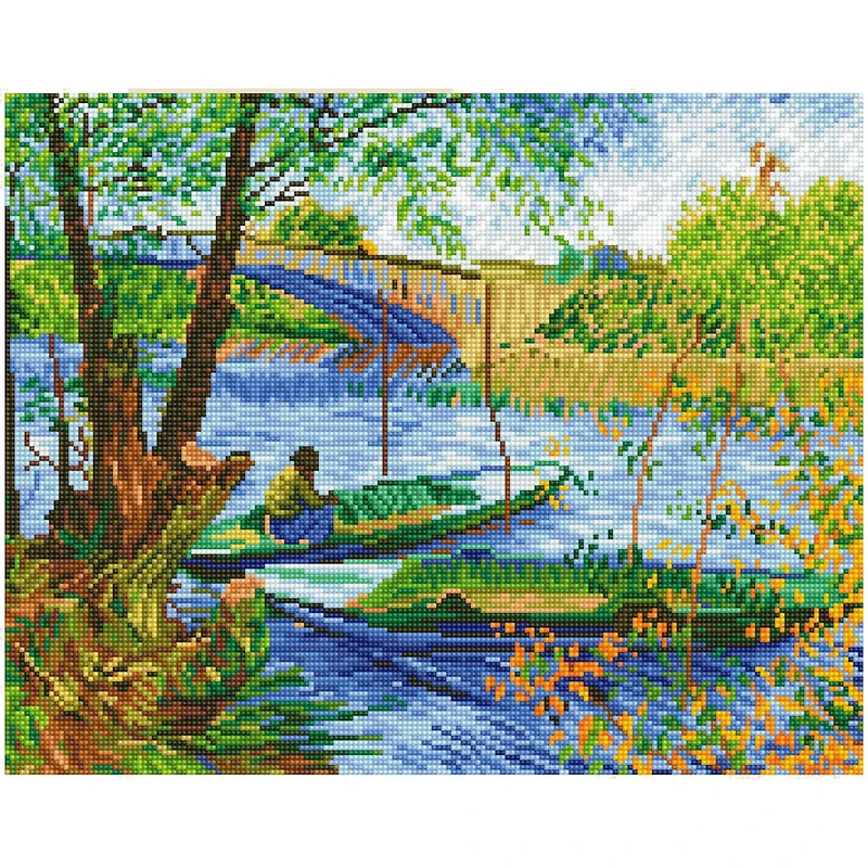 Diamond Dotz® Fishing in Spring (Van Gogh) Diamond Painting Kit