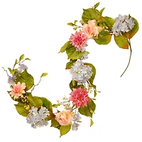 70" Hydrangea, Rose & Dahlia Garland