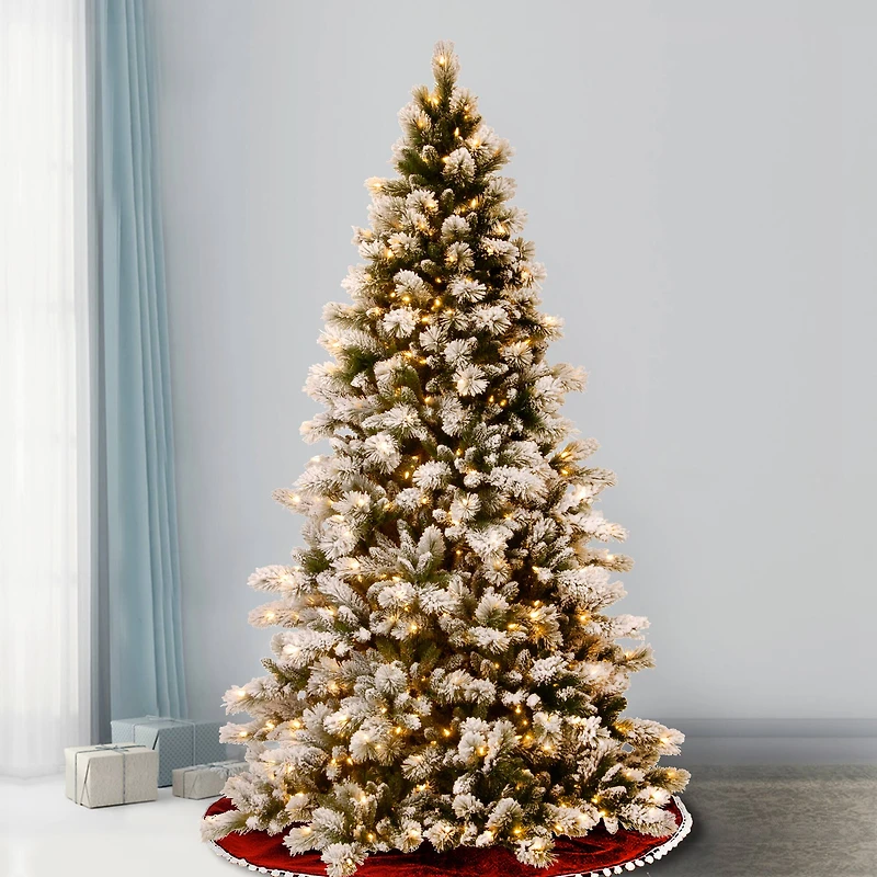 7.5ft. Pre-Lit Snowy Westwood Pine Artificial Christmas Tree, Clear Lights