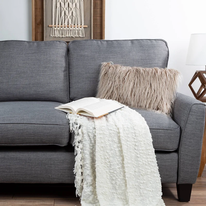 Hastings Home Faux Fur Lumbar Pillow