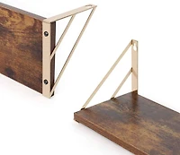 Rustic Wood Wall Shelves Set
