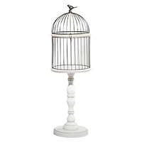 White Wood Farmhouse Birdcage, 44" x 14" x 14"