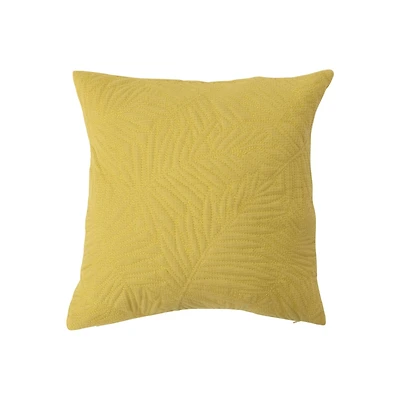 Hello Honey® Chartreuse Quilted Fern Frond Pattern Cotton Pillow