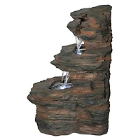 Design Toscano Ramrod Bluffs Cascading Waterfall Illuminated Tabletop Fountain