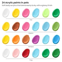 Arteza® Kids Canvas Paint Kit, 4 8x8 Canvas with Brushes & Paints Water Creatures