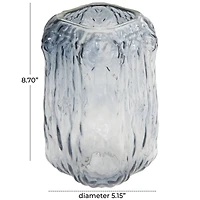 9" Gray Ombre Textured Rectangular Glass Vase