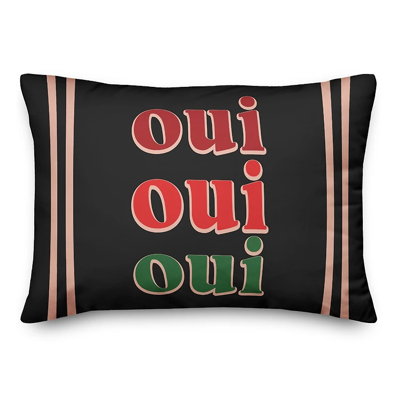 Oui Oui Oui Rectangle Throw Pillow