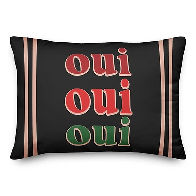 Oui Oui Oui Rectangle Throw Pillow